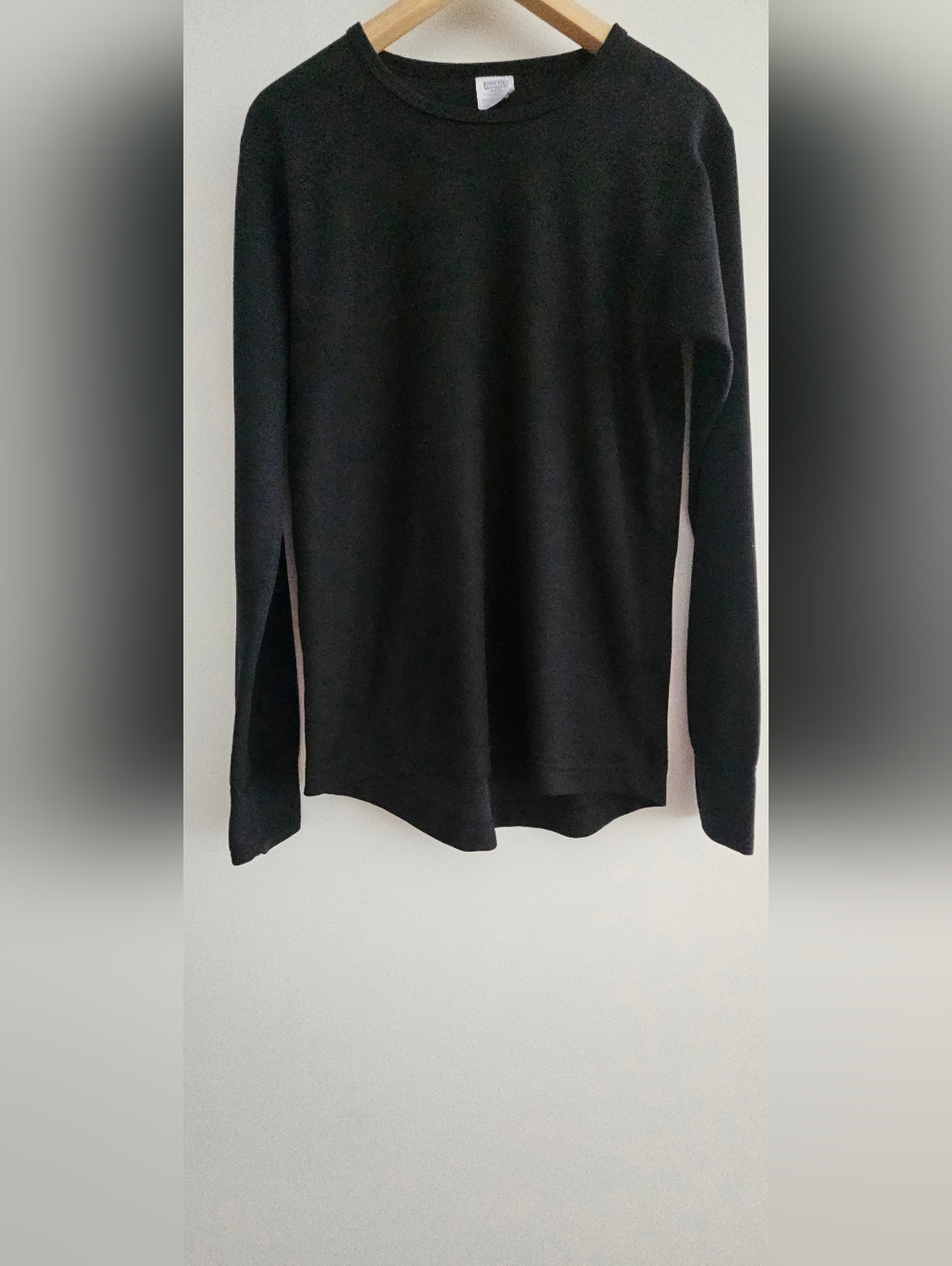 Lands' End Black Men's Crewneck Thermal Long Underwear Shirt Size M